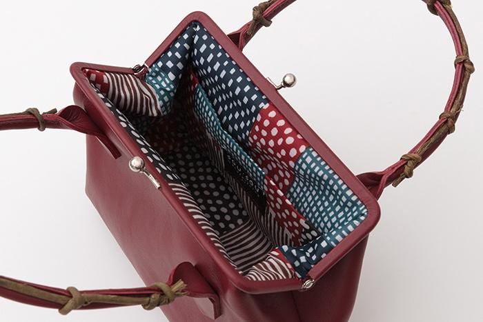 SOU・SOU × Y'SACCS Wisteria Vine Clasp Bag / Red×Lines and Dots