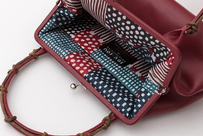 SOU・SOU×Y’SACCS
 藤蔓 手提口金包／紅色×點線