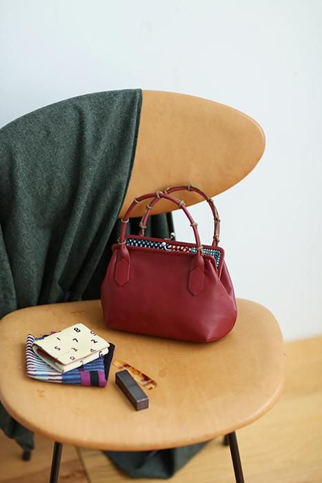 SOU・SOU×Y’SACCS
 藤蔓 手提口金包／紅色×點線