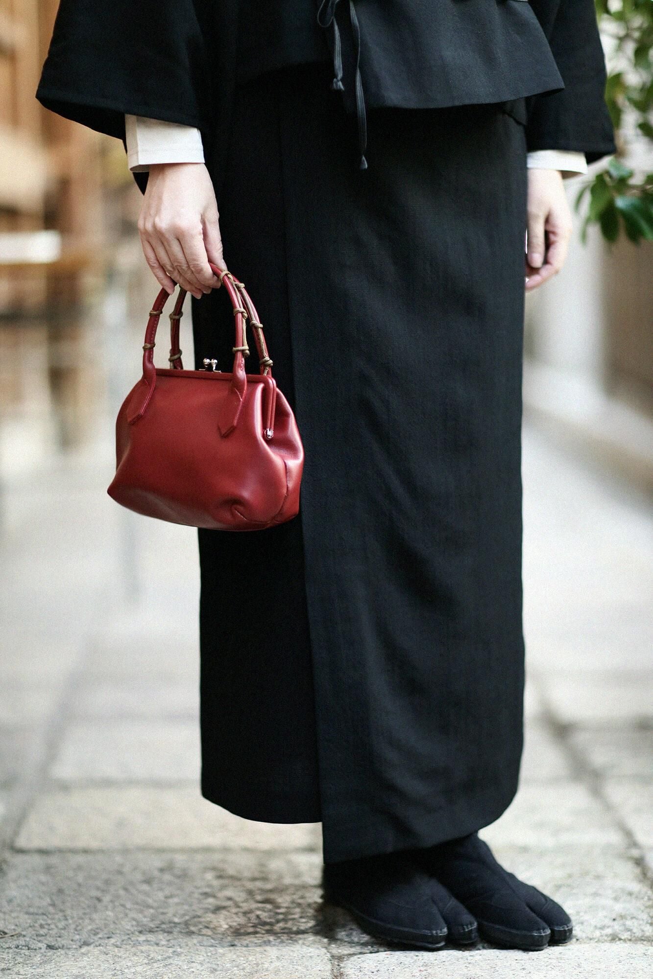 SOU・SOU×Y’SACCS
 藤蔓 手提口金包／紅色×點線