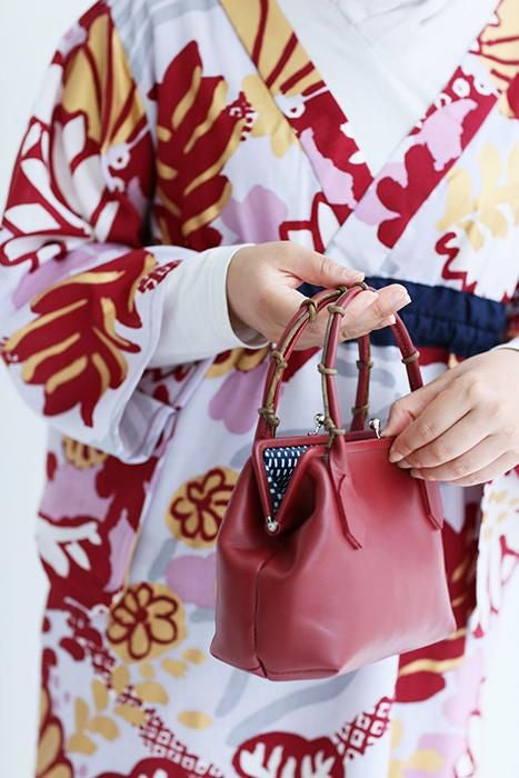 SOU・SOU×Y’SACCS
 藤蔓 手提口金包／紅色×點線