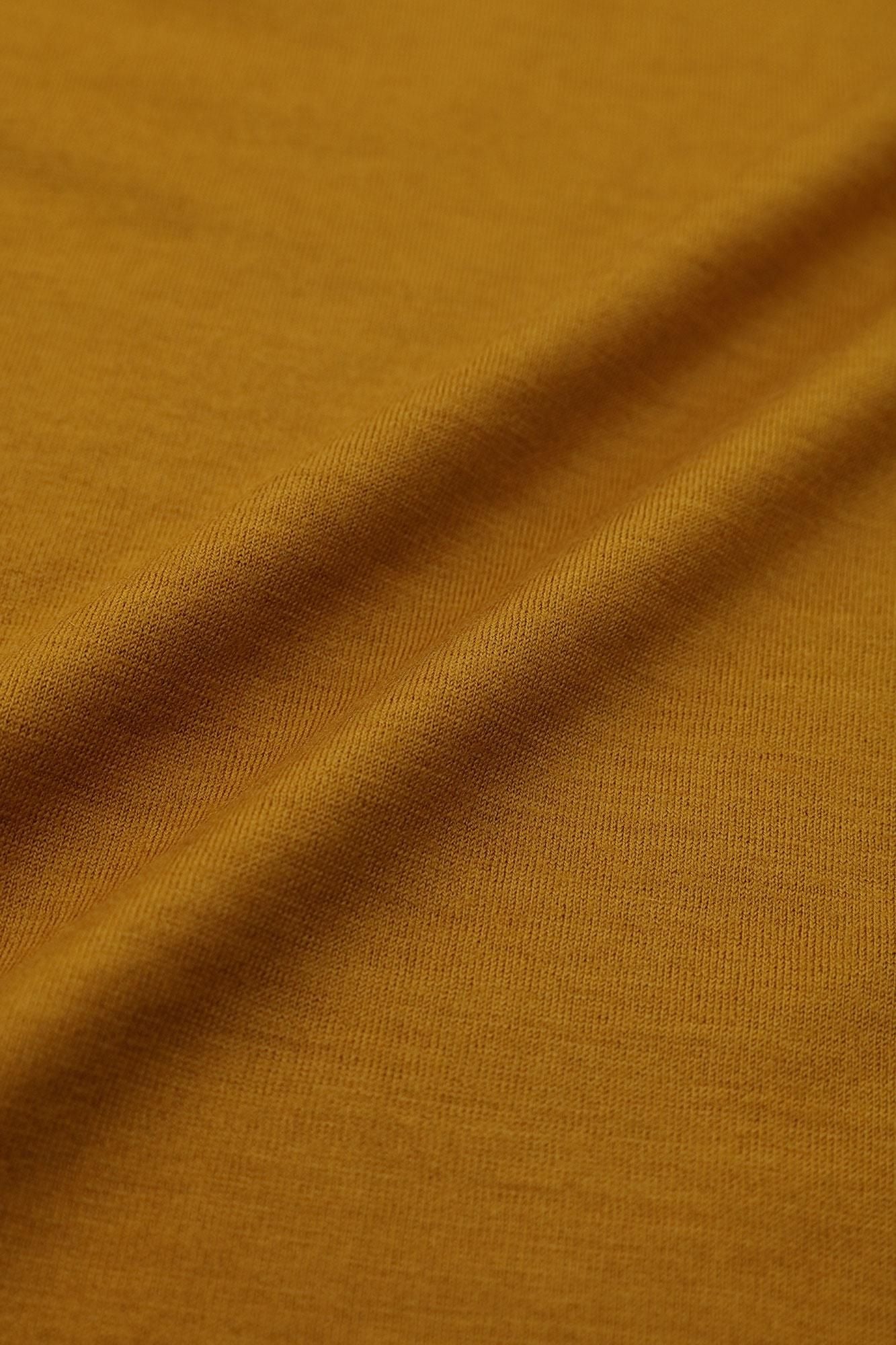 平針織 可洗羊毛 高領上衣／山吹茶色 