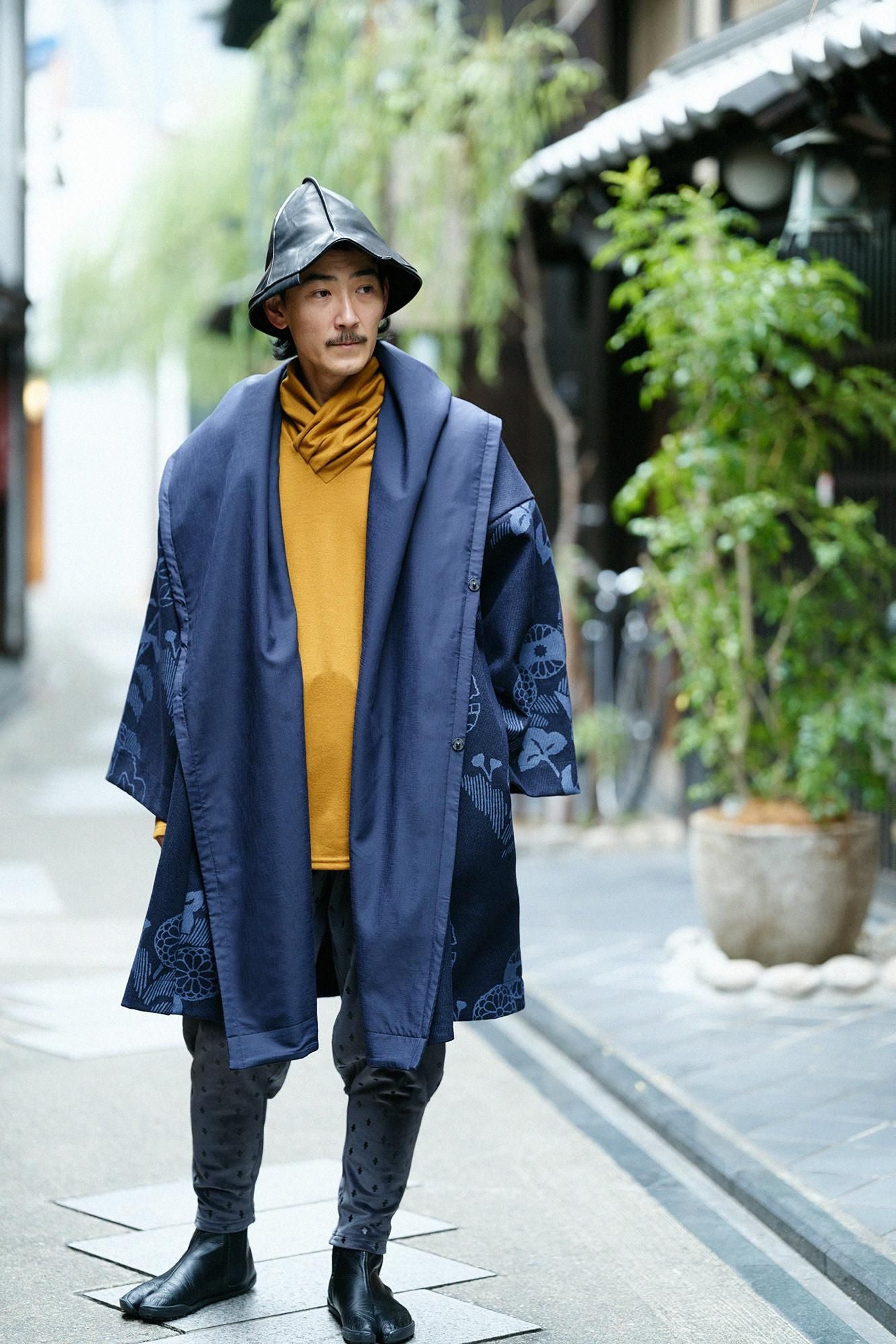 平針織 可洗羊毛 高領上衣／山吹茶色 