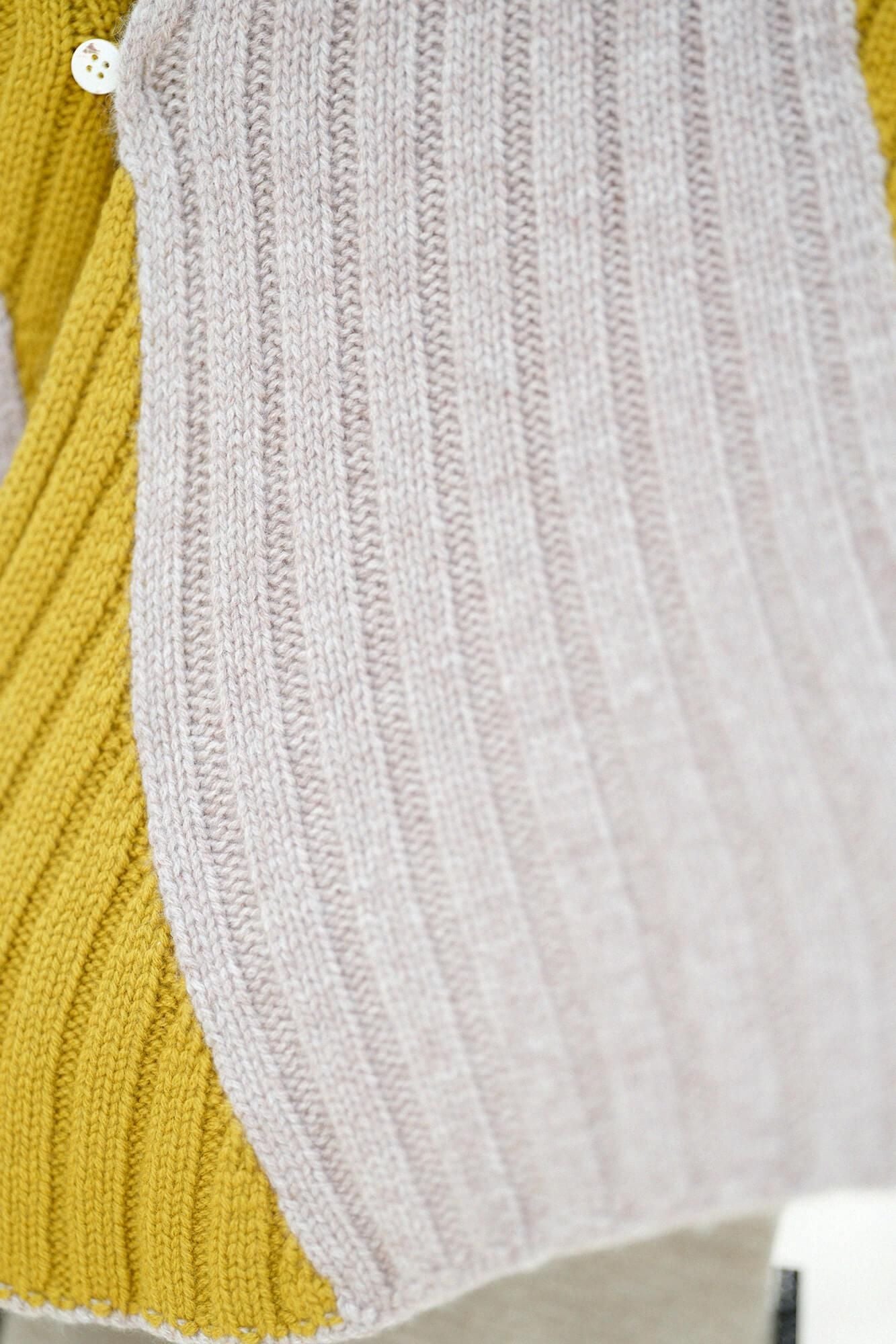 SOU・SOU×ALPHA 羊絨 枯山水圍巾／淺灰褐色×金黃色