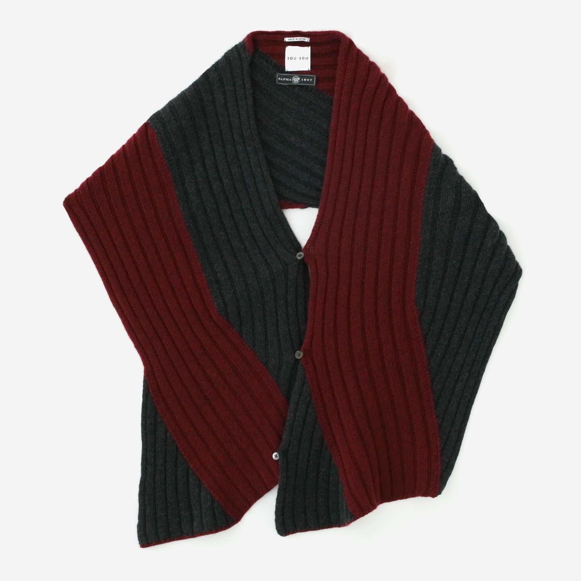 [Réservation] SOU・SOU×ALPHA Cashmere Karesansui Somenagashi/couleur Grenade x couleur Keshizumi (*Expédition prévue vers le 25 novembre)