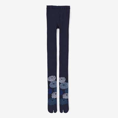 Tabi Tights／Chrysanthemum Navy Blue