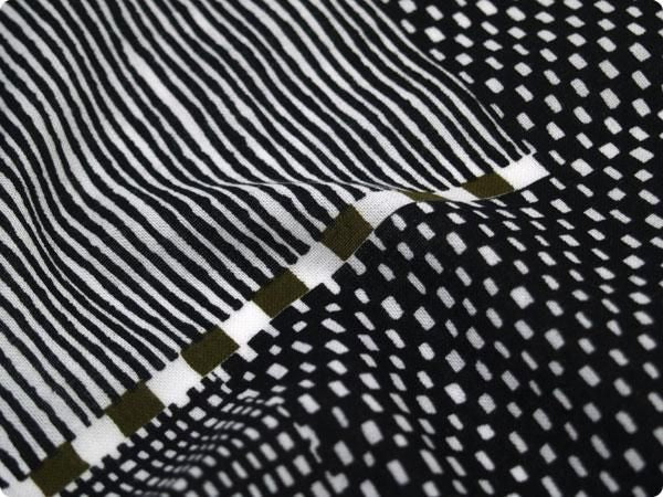 伊勢木棉圖案紋樣手巾（短版）/點線墨黑色