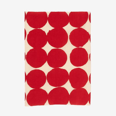 Ise Momen Textil-Tenugui (Hime-Länge) / Ohajiki-Größe milchig weiß x tiefscharlachrot