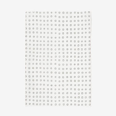 伊勢木棉手巾（短版）/枡白色×黑色