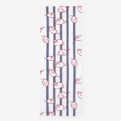 Isemomen Cotton Textile Handkerchief / Zodiac Handkerchief Year of the Rat and Fine Stripes 2020