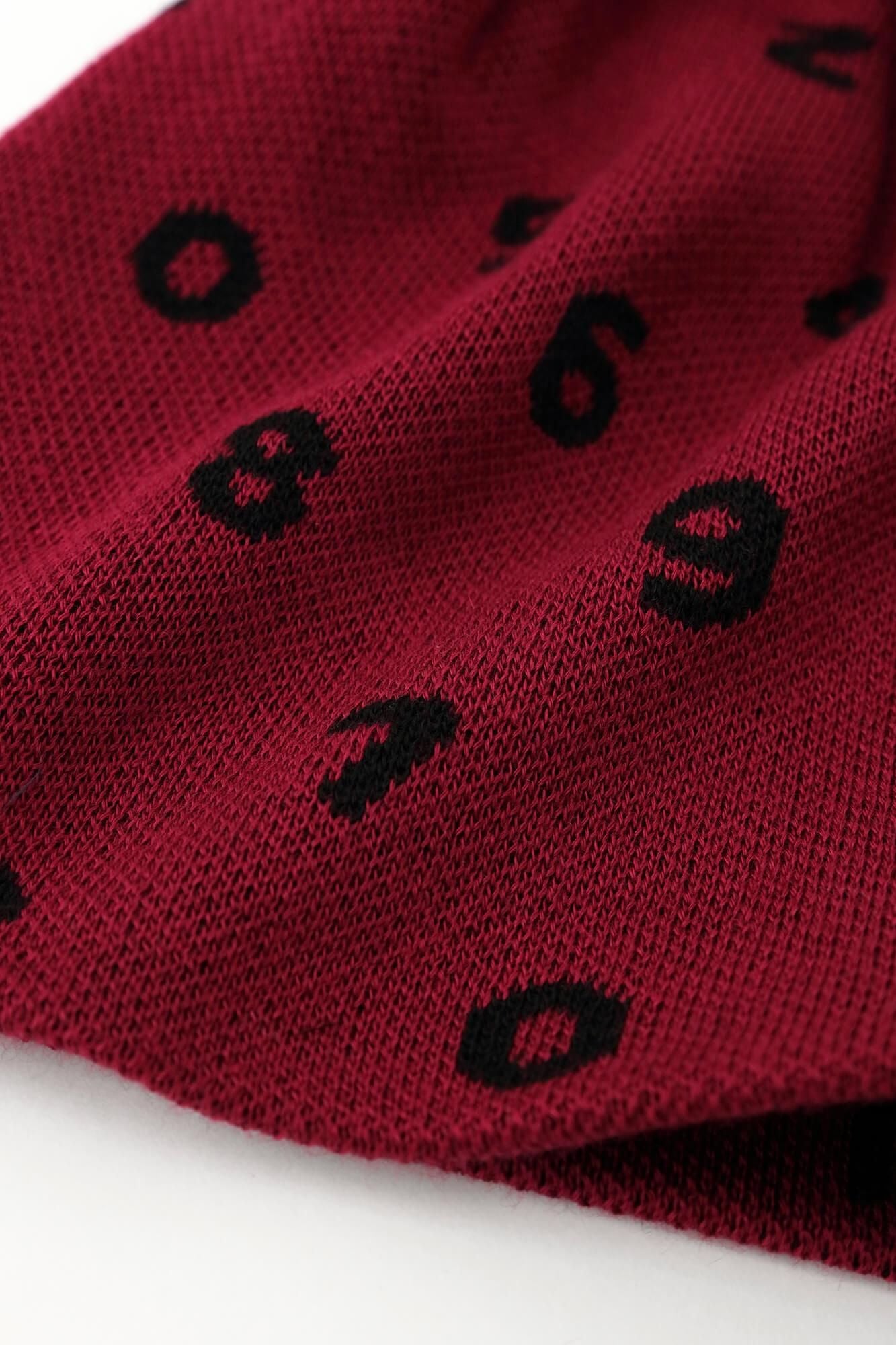 ●BIKE 針織帽素数 上下 胭脂色