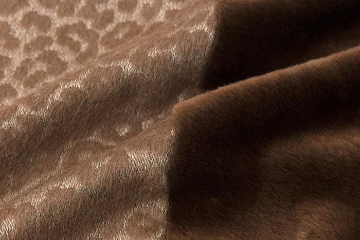 豹紋緹花 帷子簡易和服 附裡襯／棕茶色