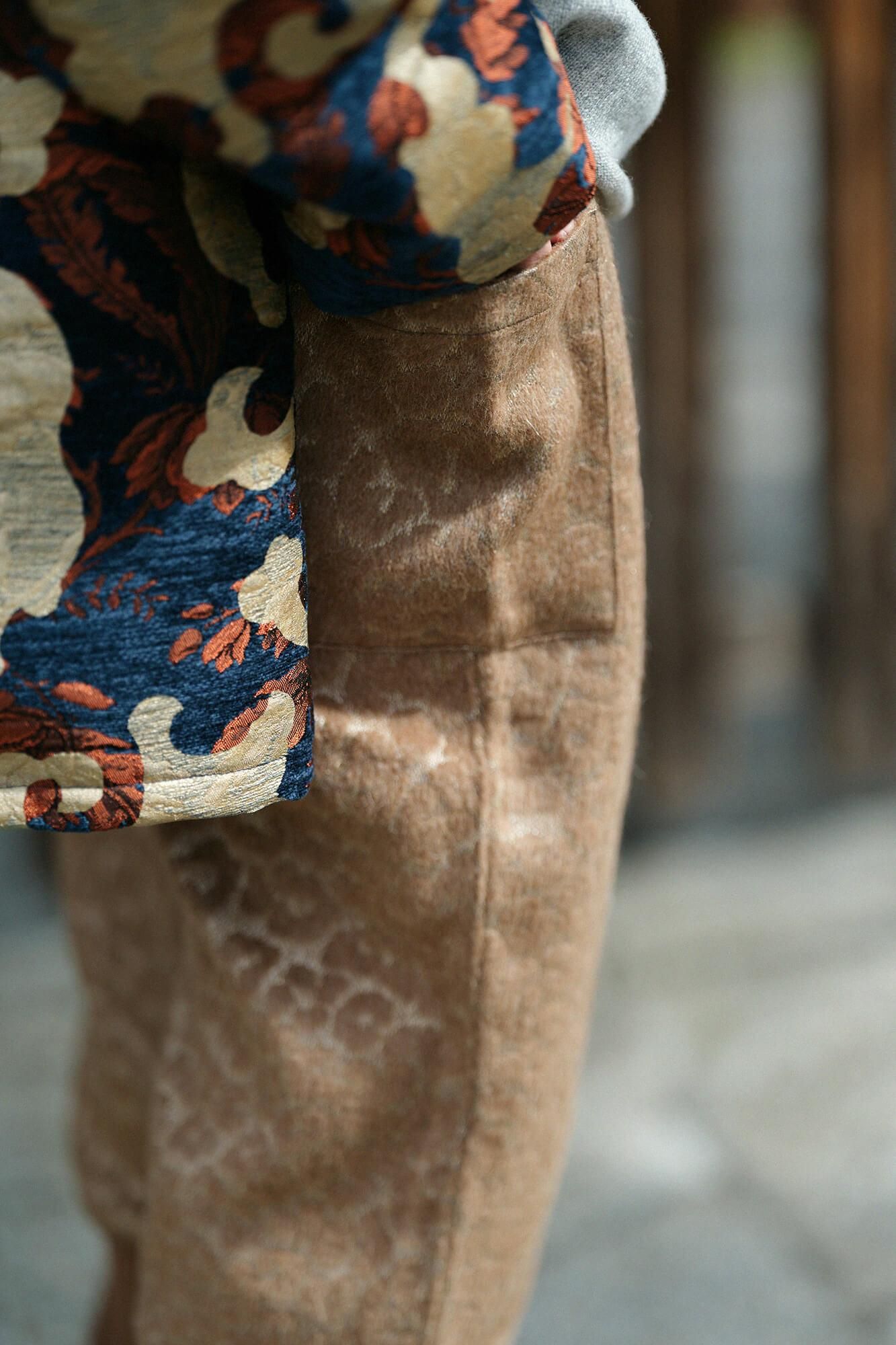 【net限定】豹ジャカール 裁付（たっつけ）えんゆう穿き／丁字茶（ちょうじちゃ）