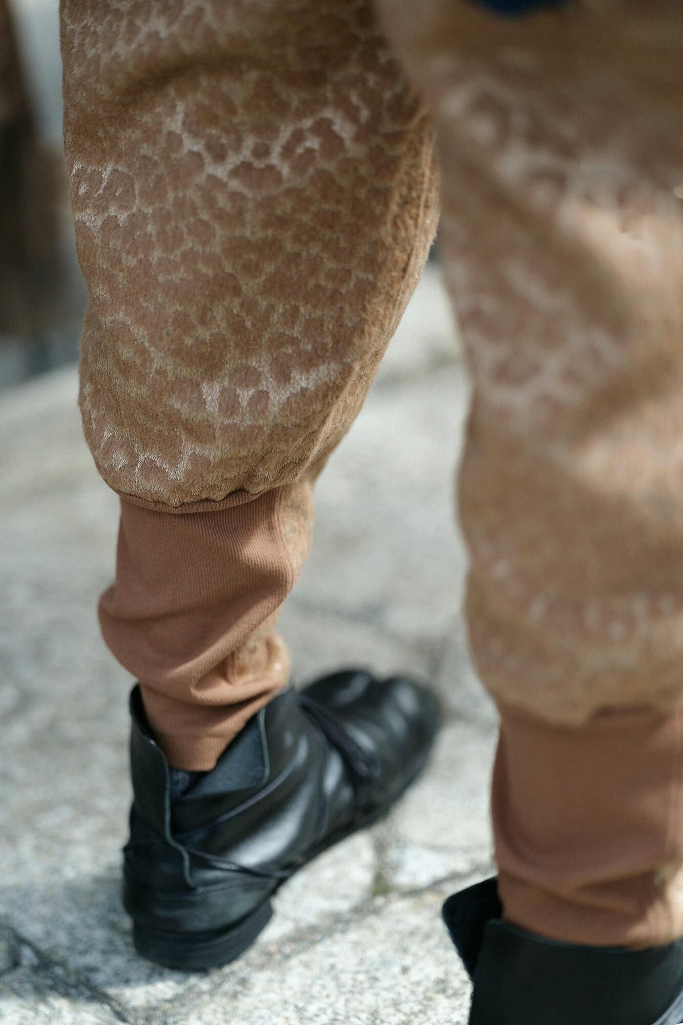 【net限定】豹ジャカール 裁付（たっつけ）えんゆう穿き／丁字茶（ちょうじちゃ）