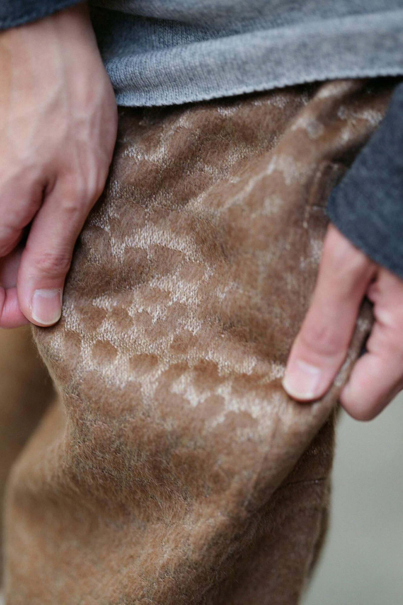 【net限定】豹ジャカール 裁付（たっつけ）えんゆう穿き／丁字茶（ちょうじちゃ）