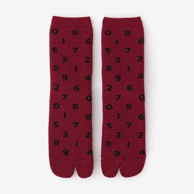 Pile Lining Tabi Socks (Mid-calf)／SO-SU-U Dark Red【Men・Women】