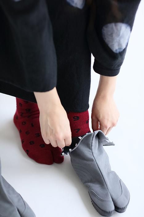 Pile Lining Tabi Socks (Mid-calf)／SO-SU-U Dark Red【Men・Women】