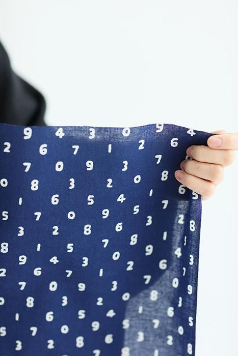 Ise cotton textile tenugui (hime longueur) / mame so-su-u bleu foncé (noukon)