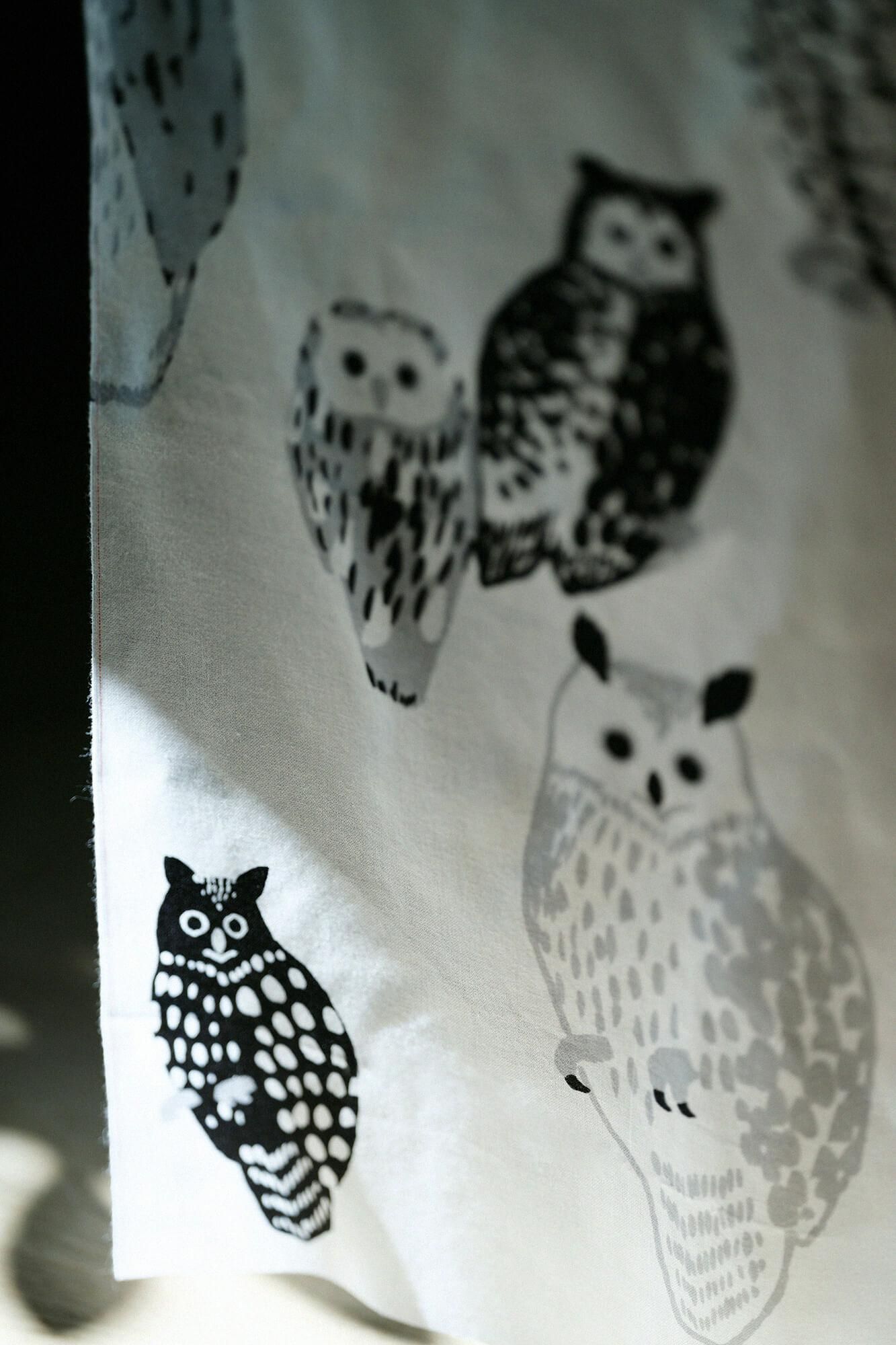 伊勢木綿 textile手ぬぐい／ふくろう