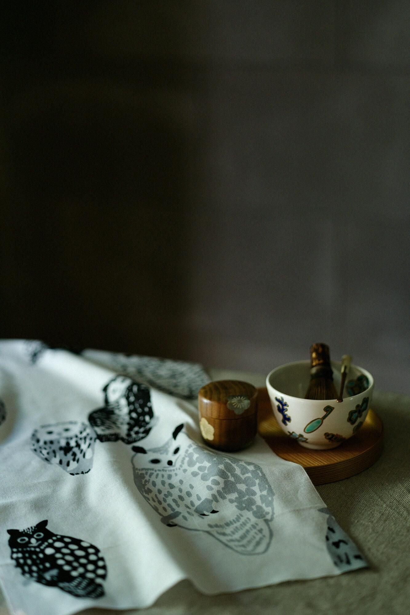 伊勢木綿 textile手ぬぐい／ふくろう