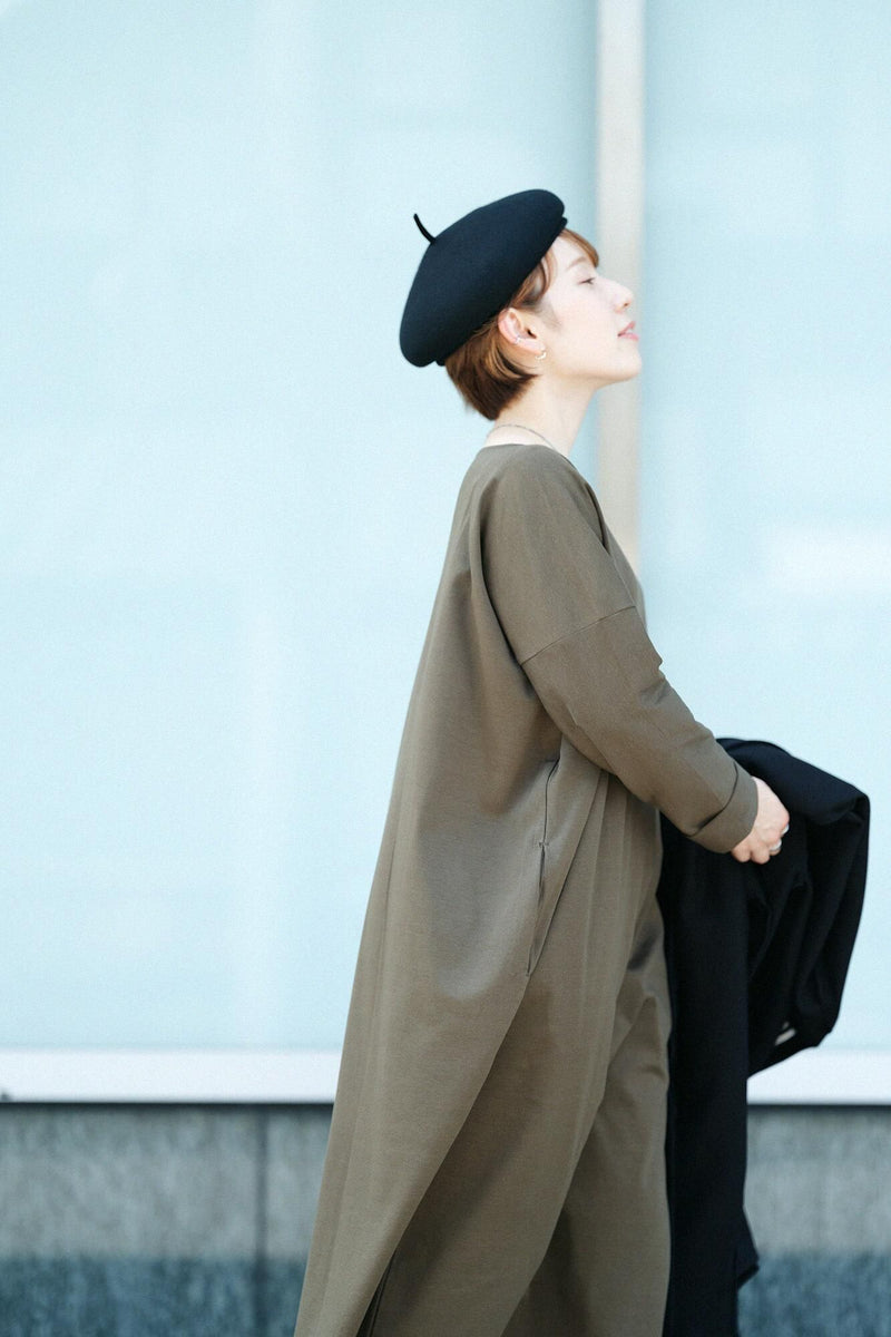 ポンチローマ ボートネック ロングスリーブ ワンピース