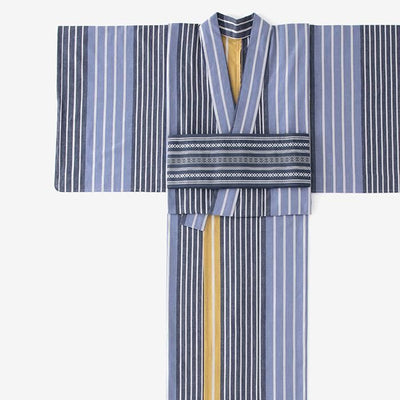 [※详细裁缝] Ise棉（20/20）和服布/染色条纹，芥末颜色（Karashiro）