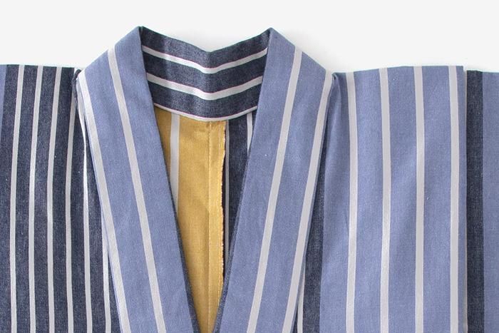 [※详细裁缝] Ise棉（20/20）和服布/染色条纹，芥末颜色（Karashiro）