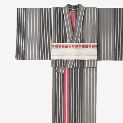 [※详细剪裁] Ise棉（20/20）和服布/染色条纹，油性颜色（Enjiiro）