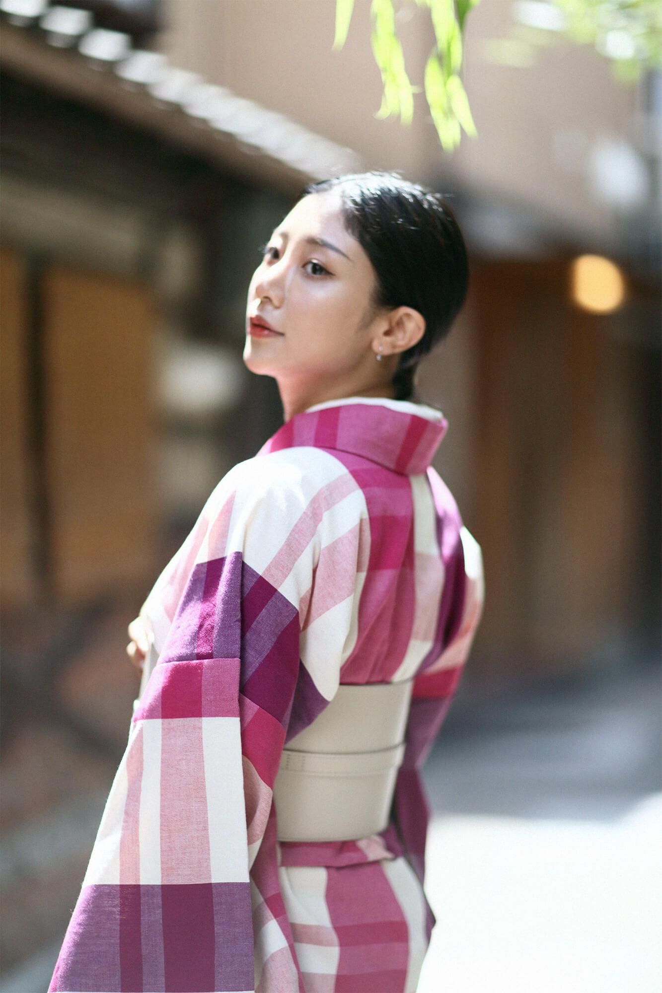 [※ Tailoration détaillée] ISE COTTON (20/20) Tissu kimono / Ujibashi réseau Peony Couleur