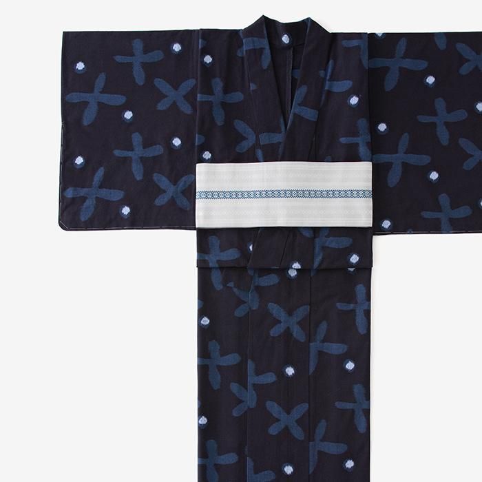 新品　久留米絣反物　0244 T111】久留米絣反物（紺色/水色） | 久留米絣 風のおくりもの