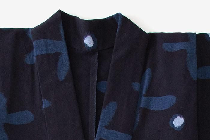 [※详细裁缝] Kurume Kasuri面料/Suzushiro草深蓝色（Noukon）