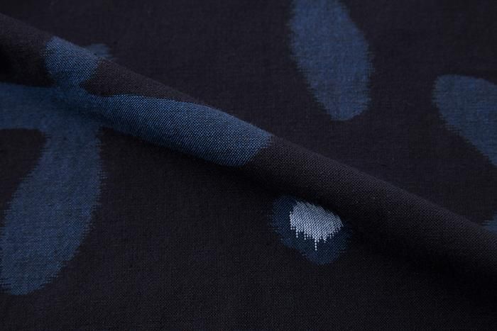[※详细裁缝] Kurume Kasuri面料/Suzushiro草深蓝色（Noukon）