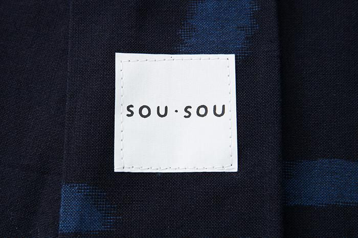 [※详细裁缝] Kurume Kasuri面料/Suzushiro草深蓝色（Noukon）