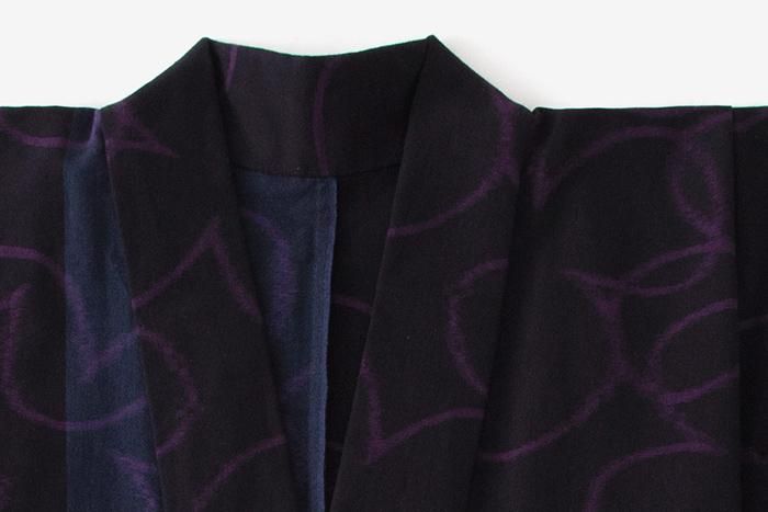 sw0648 絣生地 (雪模様) 一反 状態良好です。 伊予かすり Iyo traditional resist-dyed textiles