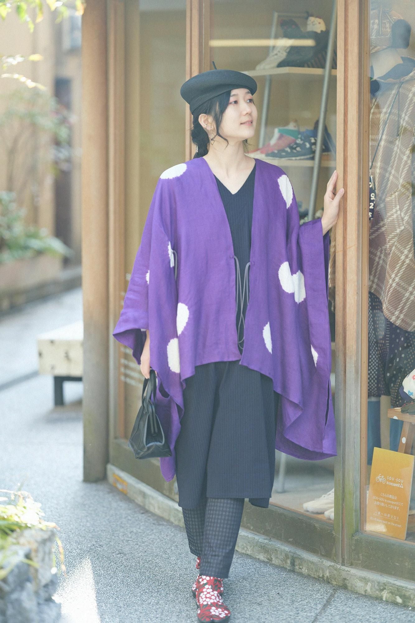 SOU・SOU 抜衿長方形衣　sousou ワンピース ブラック　長丈 抜衿長方形衣 長袖（秋冬）