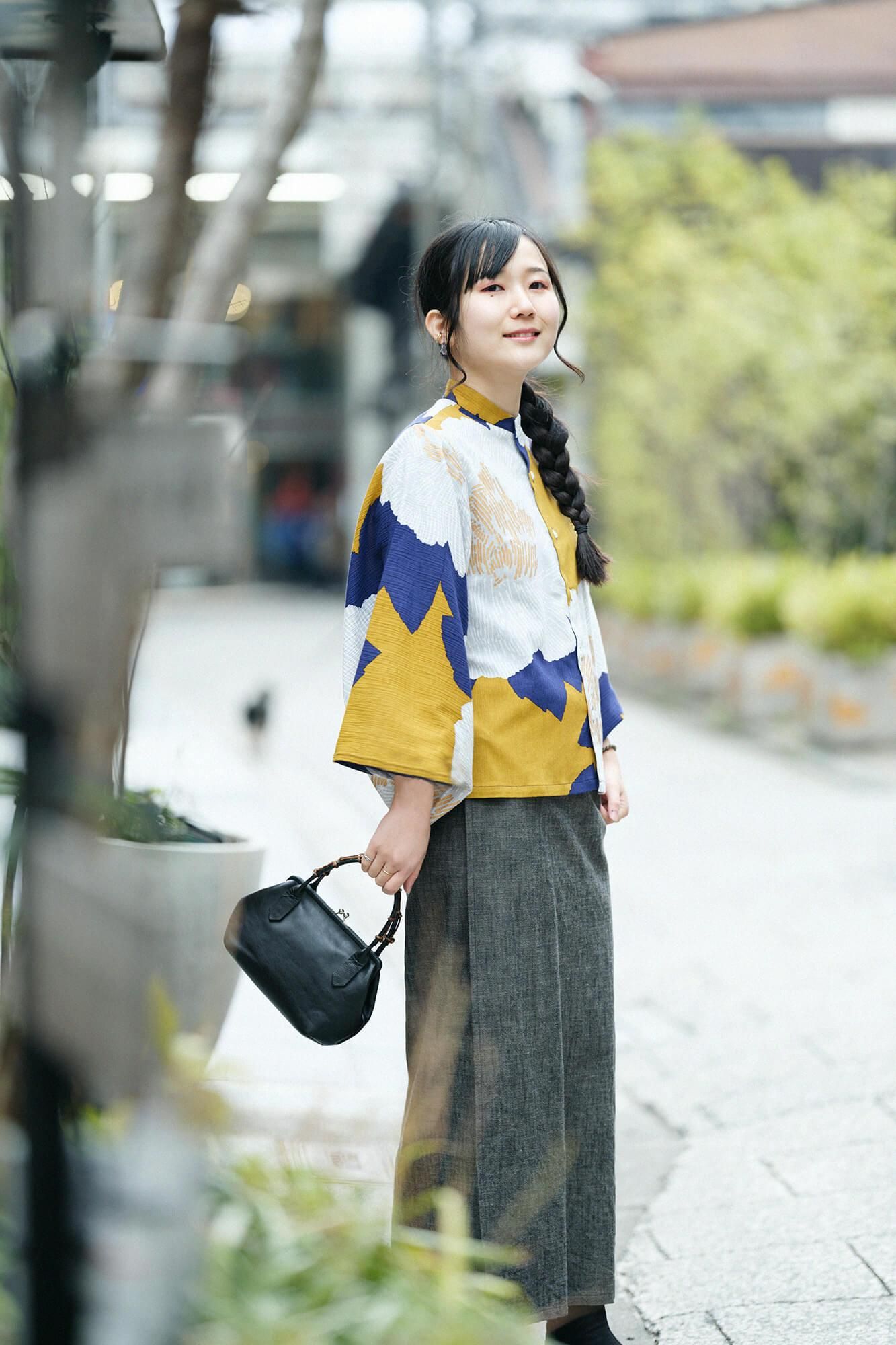 高島縮 20/20 草衣（そうい） 上（うえ）／芍薬（しゃくやく） 黄昏月