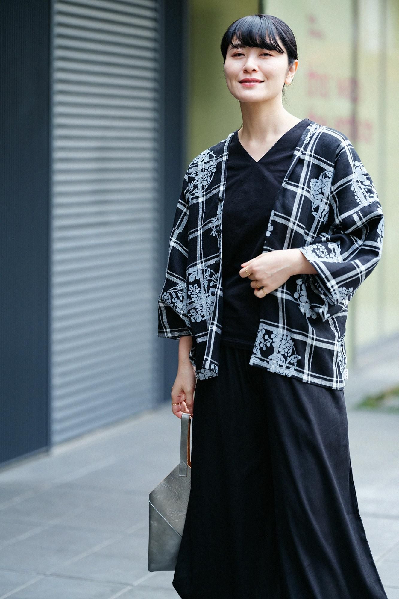 【白雪姫さま専用】sousouゆかたみたて百花　抜衿ジバン濡羽色セット　ソウソウ 抜衿ジバン 七分丈／濡羽色（ぬればいろ）