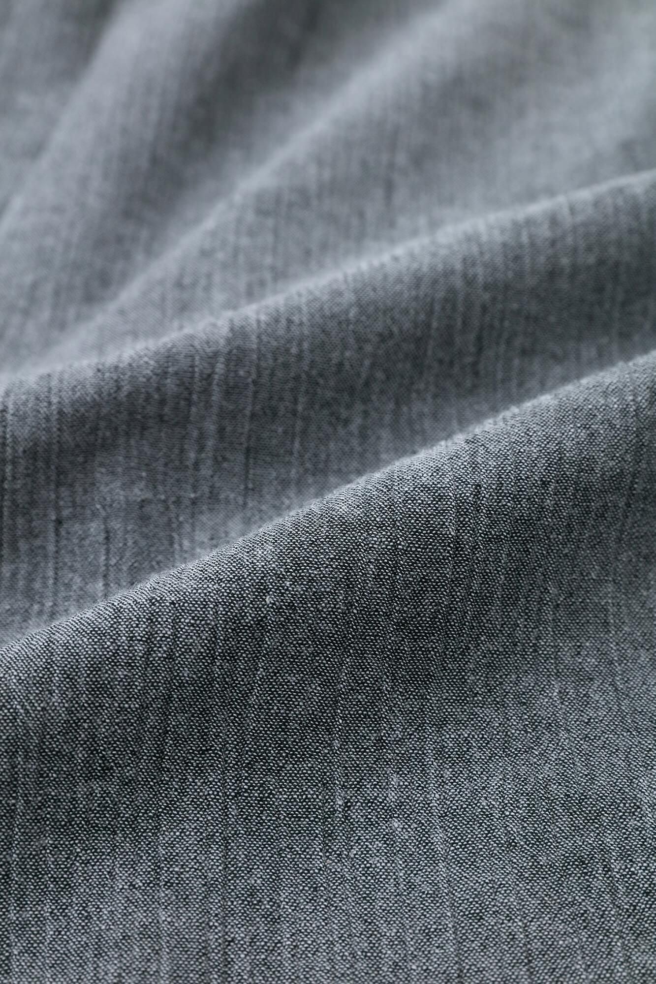 Cotton-linen Blend Chizimi Cotton 20/20 Naginata Rectangular Dress / Dark Grey