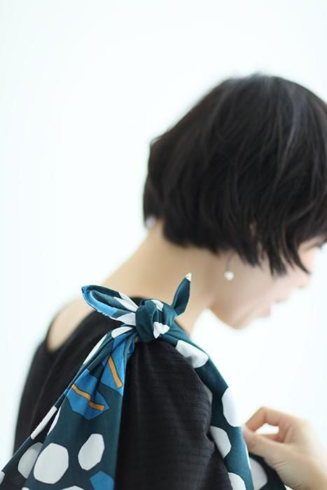 知多木綿 20/20 小巾折 穏（こはばおり おだやか）／南天竹（なんてんちく）