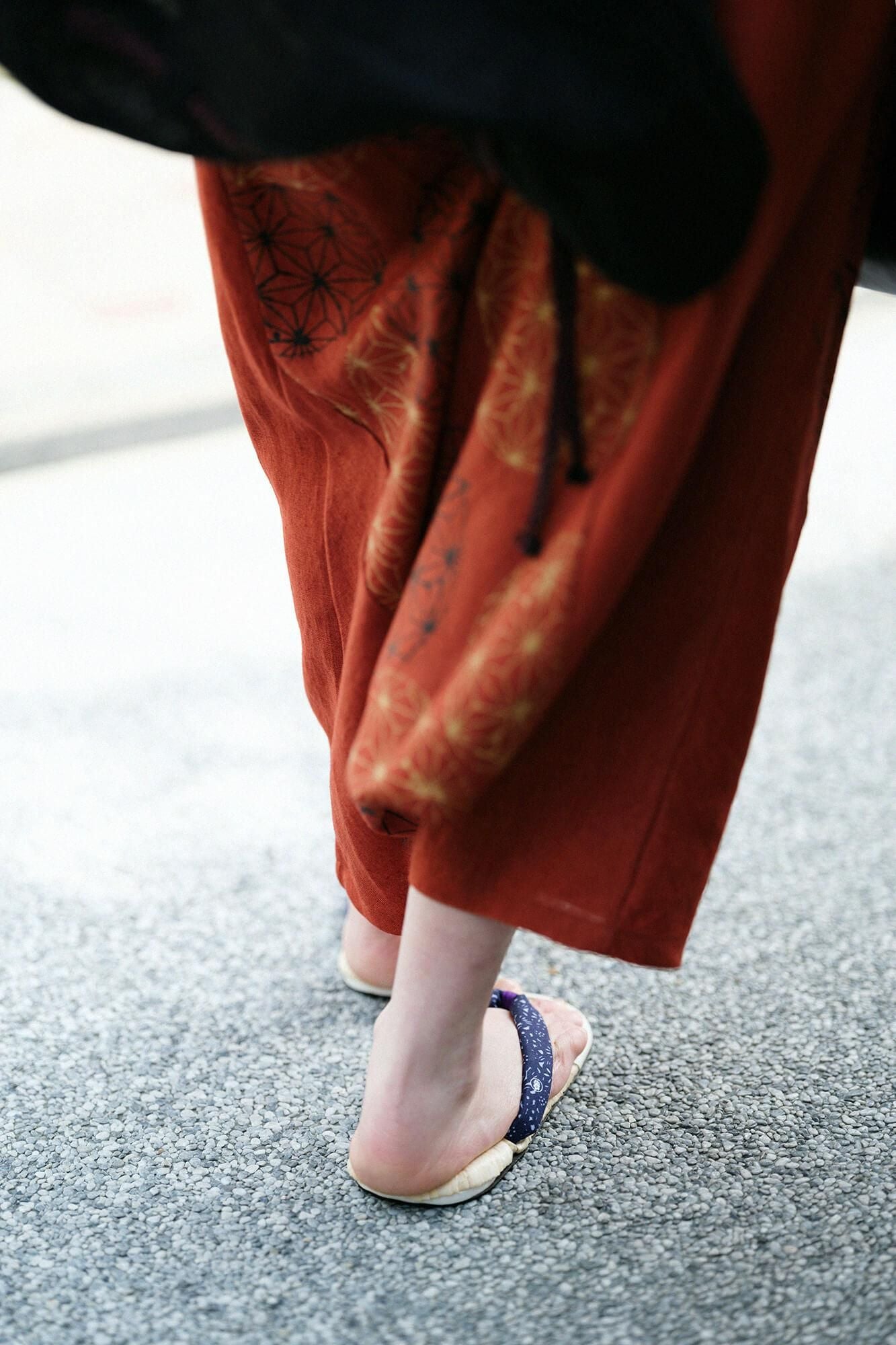 凉鞋asabura棕色竹/纸切（Kirie）