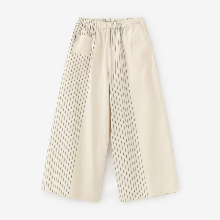 Isemomen Cotton 20/20 Wide-legged Pants / Half Striped Raw White
