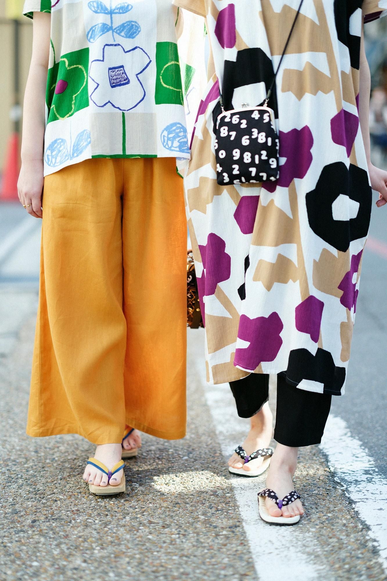 高島縮 40/40 えんゆう穿き／濡羽色（ぬればいろ）