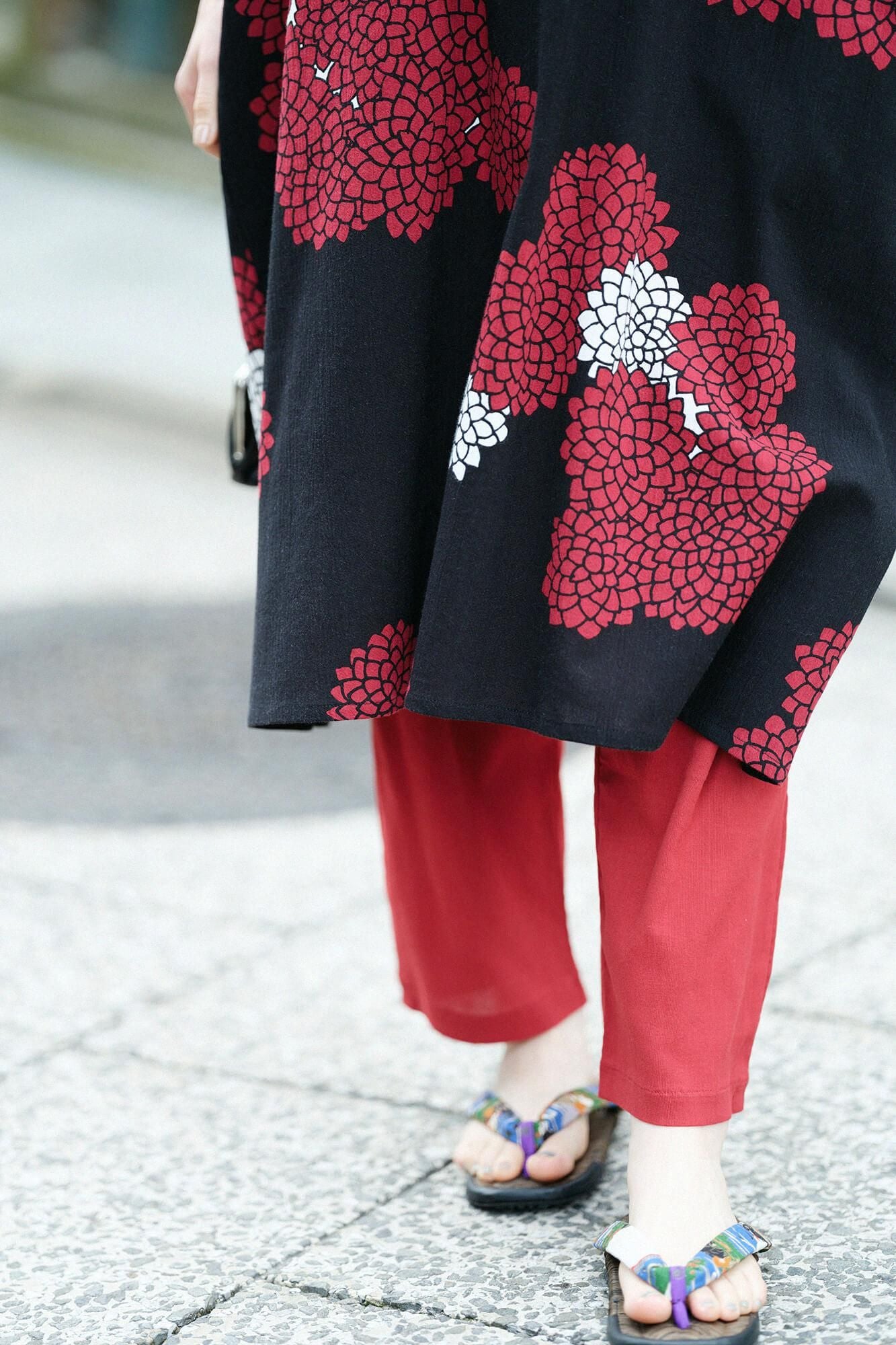 Chizimi Cotton 40/40 Skinny Pants / Dark Red