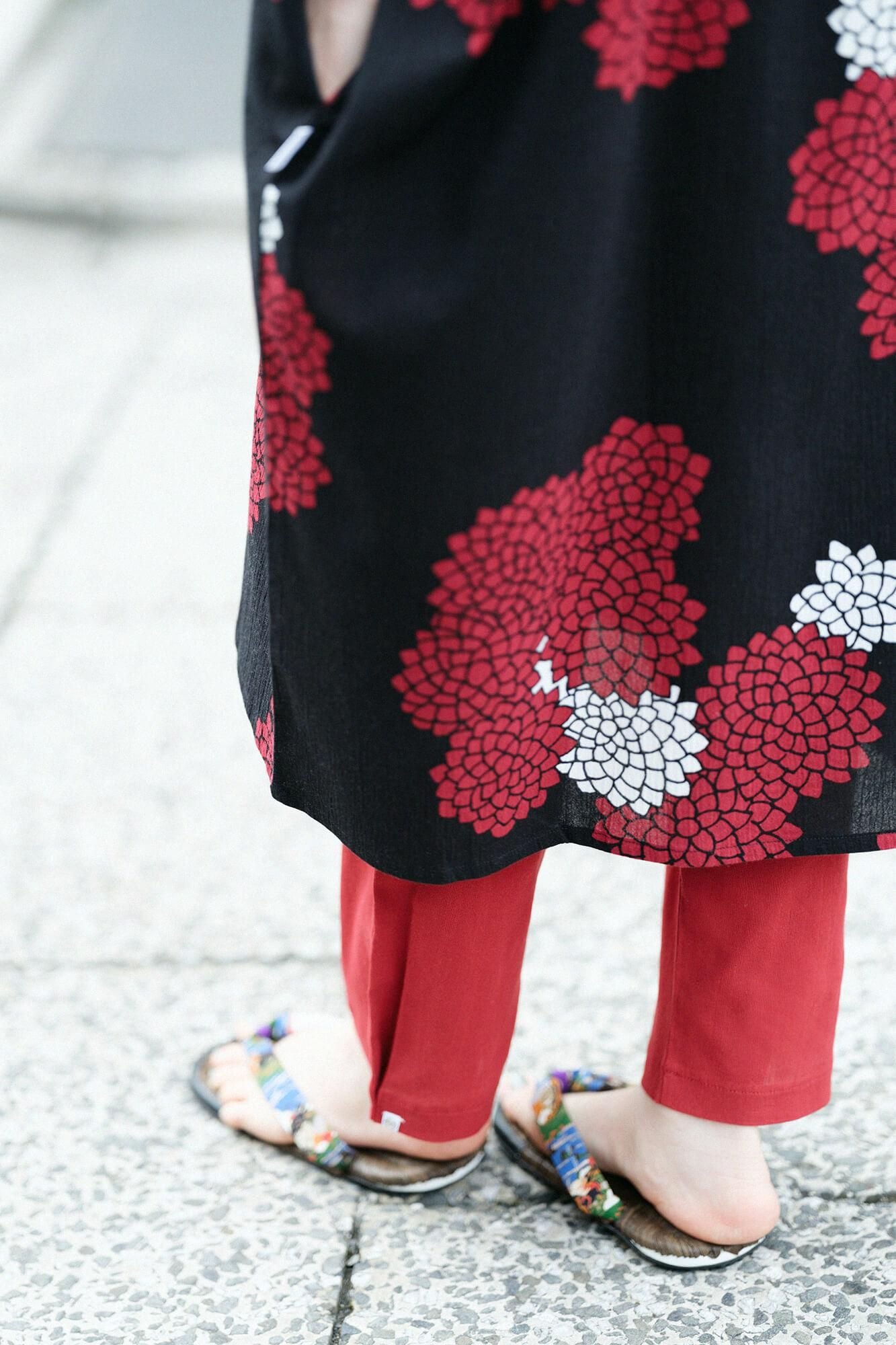 Chizimi Cotton 40/40 Skinny Pants / Dark Red