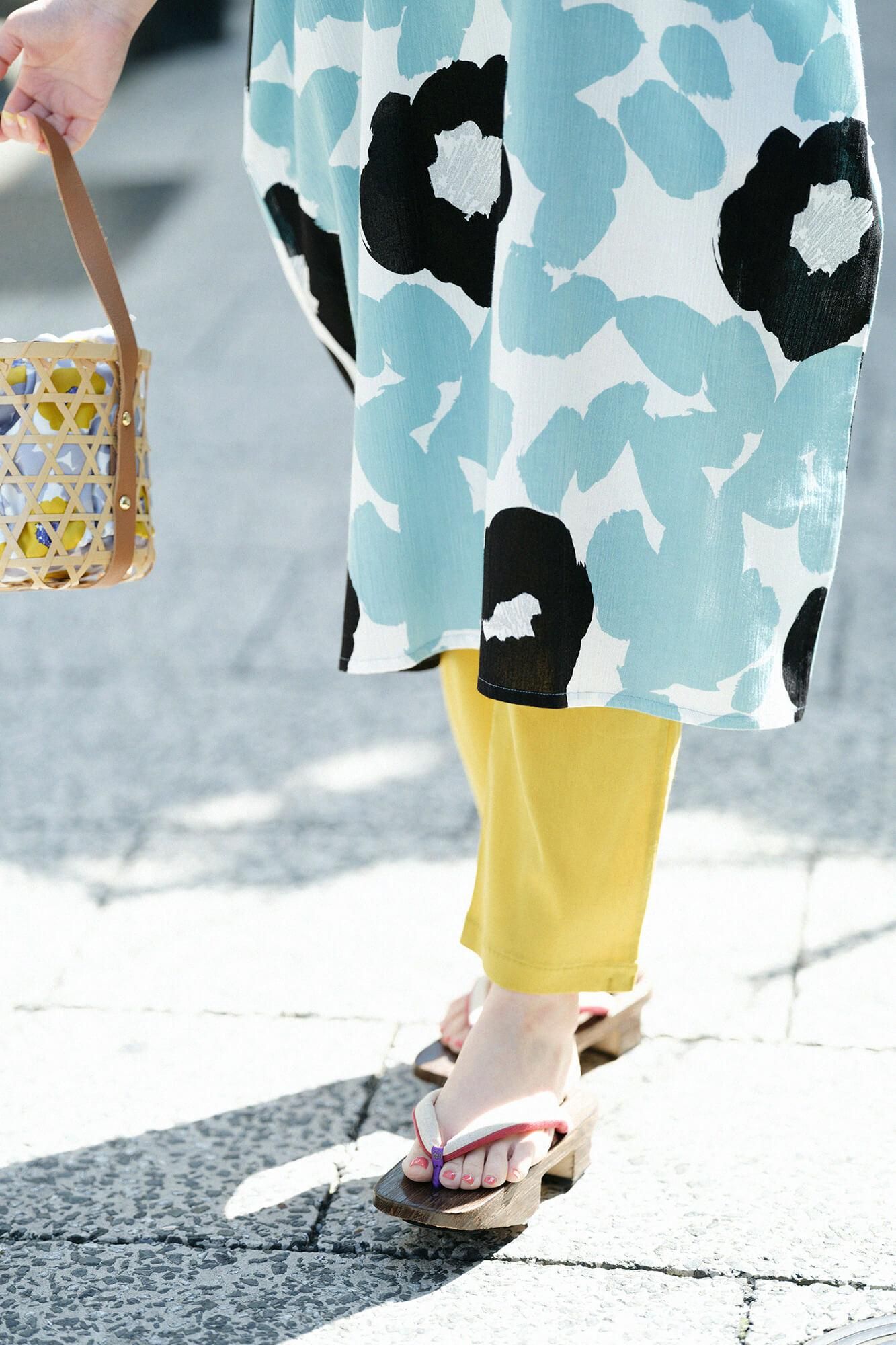 Chizimi Cotton 40/40 Skinny Pants / Mustard Color