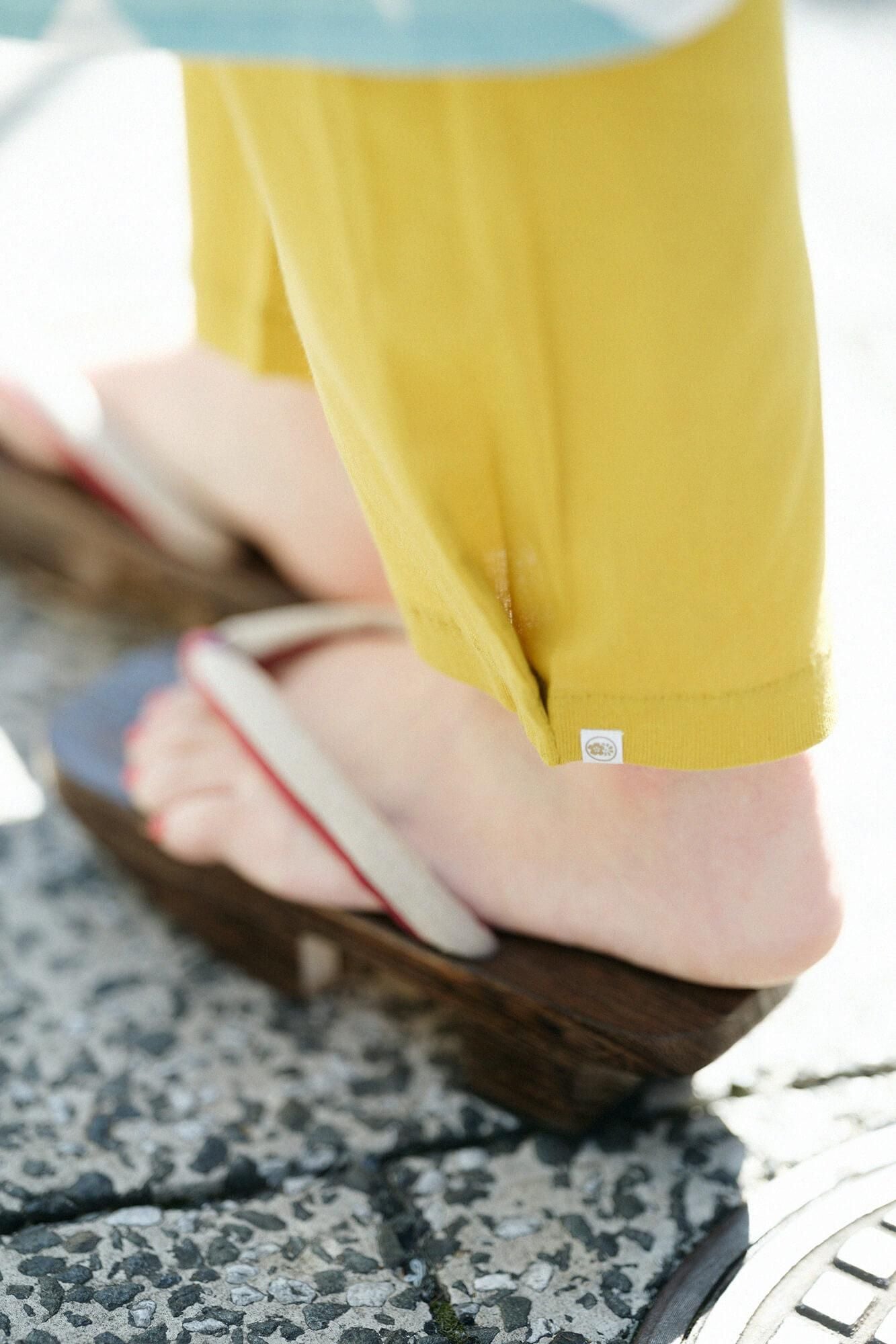 Chizimi Cotton 40/40 Skinny Pants / Mustard Color