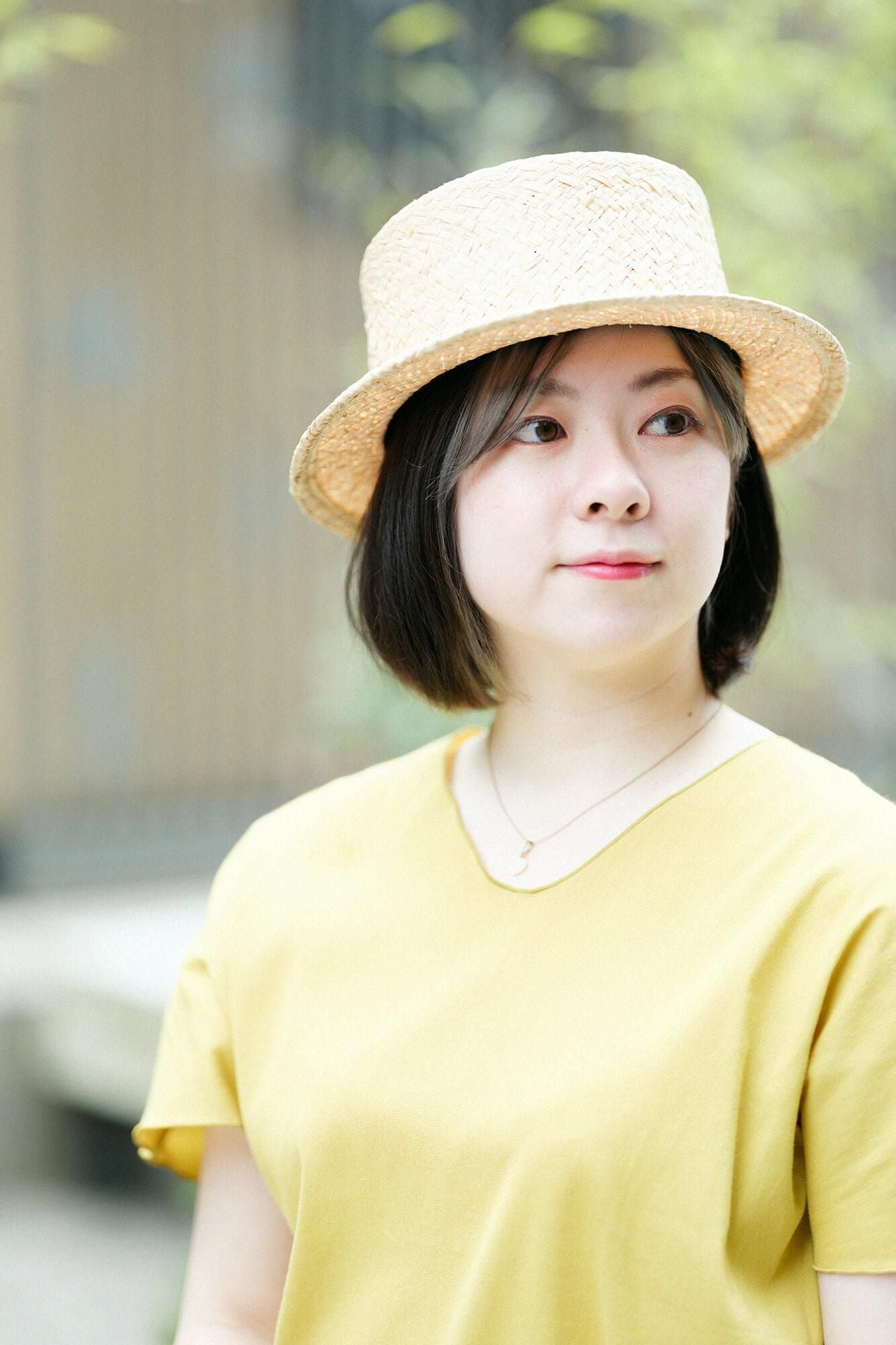 高島縮 40/40 袖なしジバン／芥子色（からしいろ）