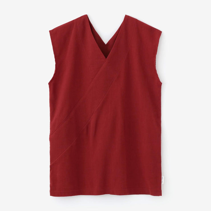 Chizimi Cotton 40/40 V-neck Shirt / Dark Red