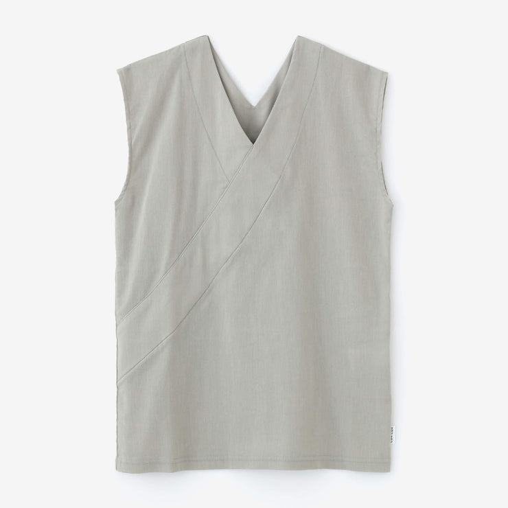 Chizimi Cotton 40/40 V-neck Shirt / Silver Grey