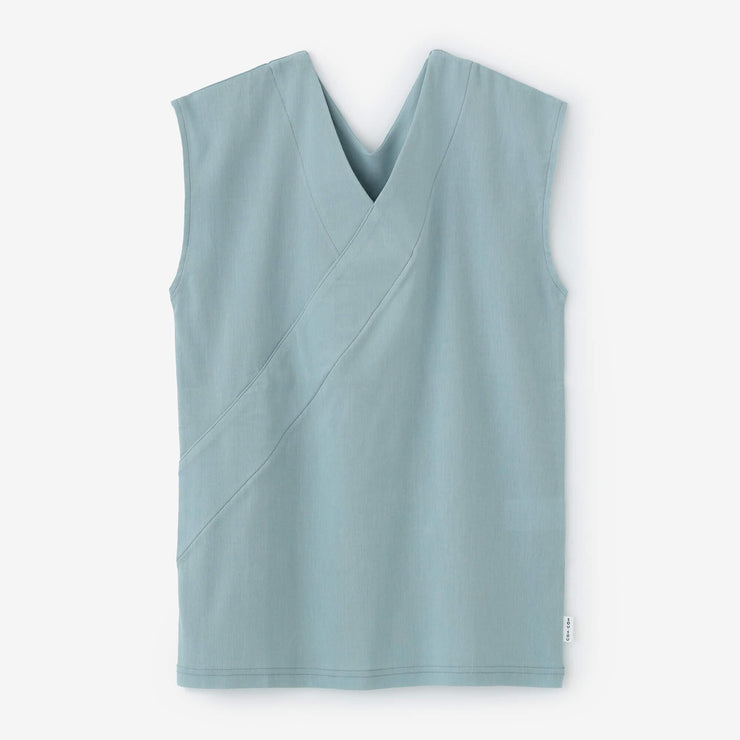 Chizimi Cotton 40/40 V-neck Shirt / Pale Greyish Blue